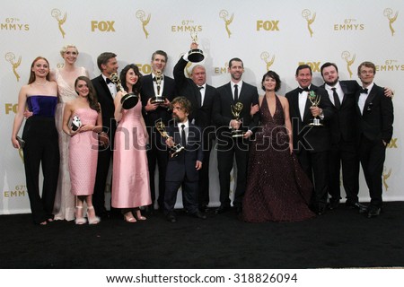 LOS ANGELES - SEP 20:  Game of Thrones Cast and Producers at the Primetime Emmy Awards Press Room at the Microsoft Theater on September 20, 2015 in Los Angeles, CA