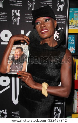LOS ANGELES - SEP 29:  Grace Jones at the Grace Jones signs \'I\'ll Never Write My Memoirs\' at the Book Soup on September 29, 2015 in West Hollywood, CA