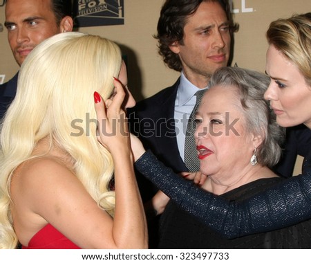LOS ANGELES - OCT 3:  Lady Gaga, Kathy Bates, Sarah Paulson at the \