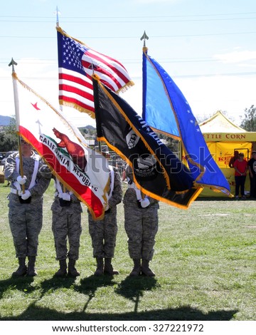 LOS ANGELES - OCT 9:  Presentation of Colors at the Celebrities Salute the Military at Corn Maze at the Big Horse Feed and Mercantile on October 9, 2015 in Temecula, CA