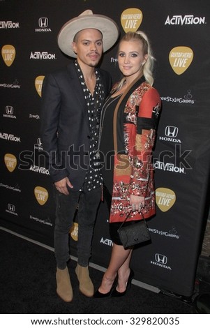 LOS ANGELES - OCT 19:  Evan Ross, Ashlee Simpson at the Guitar Hero Live Launch Party at the YouTube Space LA on October 19, 2015 in Los Angeles, CA