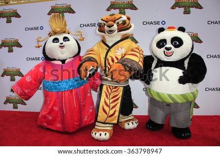 LOS ANGELES - JAN 16:  Mei Mei, Tigress, Animated Characters at the Kung Fu Panda 3 Premiere at the TCL Chinese Theater on January 16, 2016 in Los Angeles, CA