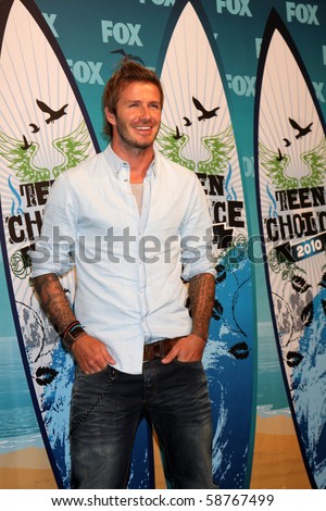 LOS ANGELES - AUGUST 8:  David Beckham in the Press Room  at the 2010 Teen Choice Awards at Gibson Ampitheater at Universal  on August 8, 2010 in Los Angeles, CA