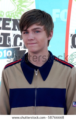 stock photo LOS ANGELES AUGUST 8 Miles Heizer arrives at the 2010 Teen