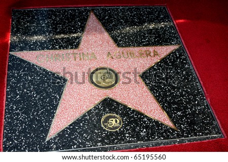 Hollywood Stars Fame on Aguilera Walk Of Fame Star At Hard Rock Cafe Sidewalk  Hollywood