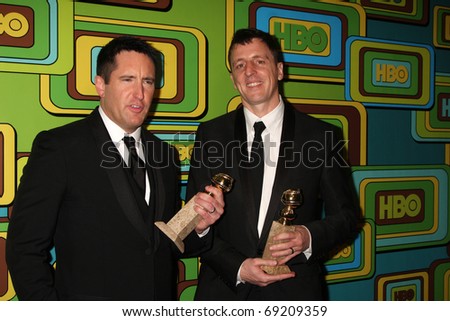 BEVERLY HILLS - JAN 16: Trent Reznor; Atticus Ross arrives at the HBO Golden Globe Party 2011 at Circa 55 at the Beverly Hilton Hotel on January 16, 2011 in Beverly Hills, CA