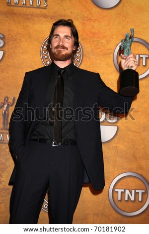 LOS ANGELES - JAN 30:  Christian Bale in the Press Room at the 2011 Screen Actors Guild Awards  at Shrine Auditorium on January 30, 2011 in Los Angeles, CA