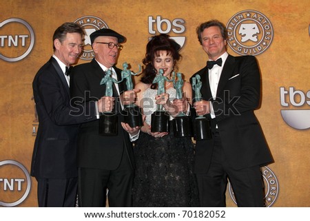 LOS ANGELES - JAN 30:  Athe cast of \'The King\'s Speech, in the Press Room at the 2011 Screen Actors Guild Awards  at Shrine Auditorium on January 30, 2011 in Los Angeles, CA