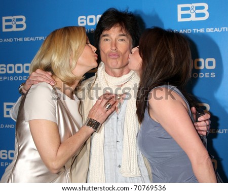 stock photo LOS ANGELES FEB 7 Katherine Kelly Lang Ronn Moss