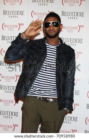 LOS ANGELES - FEB 10:  Usher Raymond arrives at the Belvedere RED Special Edition Bottle Launch at Avalon on February 10, 2011 in Los Angeles, CA