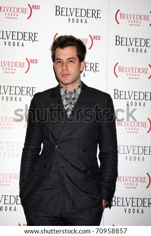 LOS ANGELES - FEB 10:  Mark Ronson arrives at the Belvedere RED Special Edition Bottle Launch at Avalon on February 10, 2011 in Los Angeles, CA
