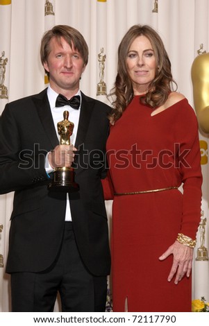 LOS ANGELES -  27:  Tom Hooper, Kathryn Bigelow in the Press Room at the 83rd Academy Awards at Kodak Theater, Hollywood & Highland on February 27, 2011 in Los Angeles, CA
