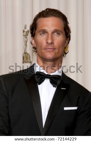 LOS ANGELES -  FEB 27: Matthew McConoughey arrives in the Press Room at the 83rd Academy Awards at Kodak Theater, Hollywood & Highland on February 27, 2011 in Los Angeles, CA