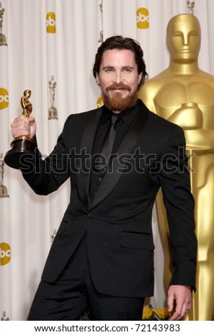 LOS ANGELES -  FEB 27: Christian Bale arrives in the Press Room at the 83rd Academy Awards at Kodak Theater, Hollywood & Highland on February 27, 2011 in Los Angeles, CA