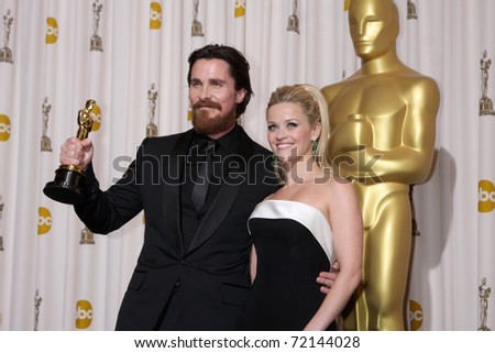 LOS ANGELES -  FEB 27: Christian Bale, Reese Witherspoon arrives in the Press Room at the 83rd Academy Awards at Kodak Theater, Hollywood & Highland on February 27, 2011 in Los Angeles, CA