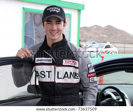 LOS ANGELES - MAR 19:  Kevin Jonas at the Toyota Pro/Celebrity Race Training Session at Willow Springs Speedway on March 19, 2011 in Rosamond, CA