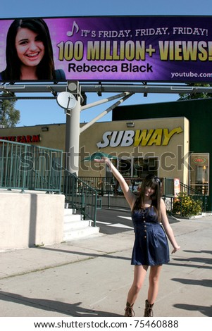 LOS ANGELES - APR 15:  Rebecca Black  at the unveiling of the digital billboard celebrating 