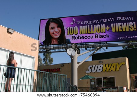 LOS ANGELES - APR 15:  Rebecca Black  at the unveiling of the digital billboard celebrating \
