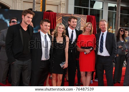 chris hemsworth and liam hemsworth. stock photo : LOS ANGELES - MAY 2: Liam Hemsworth, Chris Hemsworth, family