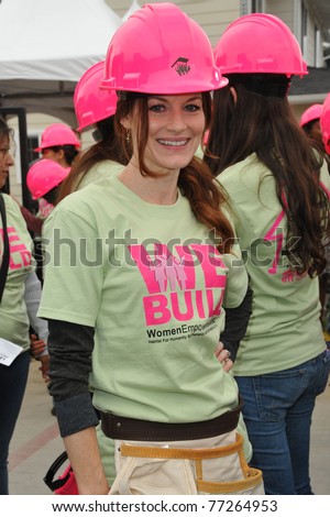 LOS ANGELES - MAY 14:  Laura Leighton at the Habitat for Humanity Women's Empowerment Build at Carl Street on May 14, 2011 in Pacoima, CA