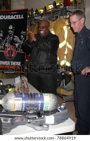 LOS ANGELES - JUN 8:  Cee Lo Green with Sierra Madra Firefighters at the Duracell - Power Those Who Protect Us Event at Sierra Madre Fire Department on June 8, 2011 in Sierra Madre, CA