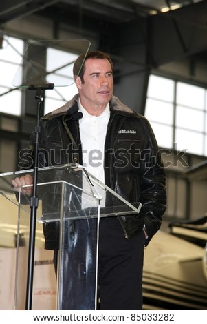 stock photo : LOS ANGELES - SEP 20: John Travolta at the Bombardier Aircraft ... stock photo : LOS ANGELES - SEP 20: John Travolta at the Bombardier Aircraft ...