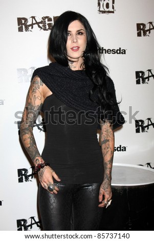 LOS ANGELES - SEPT 30: Kat Von D arriving at  the RAGE Game Launch at the Chinatown\'s Historical Central Plaza on September 30, 2011 in Los Angeles, CA