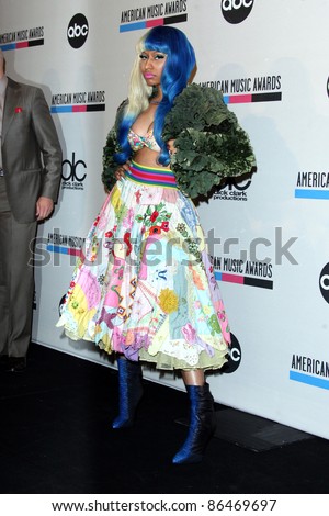 LOS ANGELES - OCT 11:  Nicki Minaj arriving at the 2011 American Music Awards Nominations Press Conference  at the JW Marriott Los Angeles at L.A. LIVE on October 11, 2011 in Los Angeles, CA