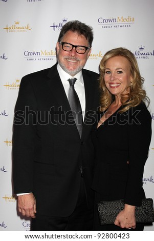 LOS ANGELES - JAN 14:  Jonathan Frakes, Genie Francis arrives at  the Hallmark Channel TCA Party Winter 2012 at Tournament of Roses House on January 14, 2012 in Pasadena, CA