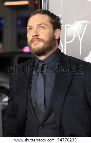 LOS ANGELES - FEB 8:  Tom Hardy arrives at the 'This Means War' Premiere at Graumans Chinese Theater on February 8, 2012 in Los Angeles, CA