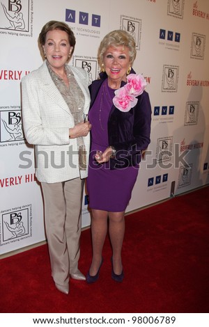 LOS ANGELES - MAR 18:  Julie Andrews; Mitzi Gaynor arrives at the Professional Dancer\'s Society Gypsy Awards at the Beverly Hilton Hotel on March 18, 2012 in Los Angeles, CA