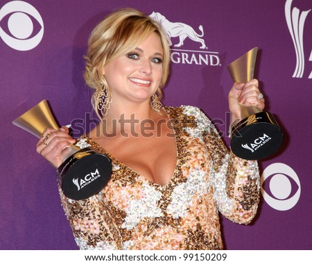 LAS VEGAS - APR 1:  Miranda Lambert in the press room at the 2012 Academy of Country Music Awards at MGM Grand Garden Arena on April 1, 2012 in Las Vegas, NV.