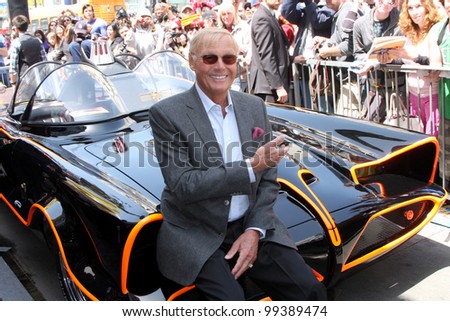 LOS ANGELES - APR 5:  Adam West, Batmobile at the Adam West Hollywood Walk of Fame Star Ceremony at Hollywood Blvd. on April 5, 2012 in Los Angeles, CA