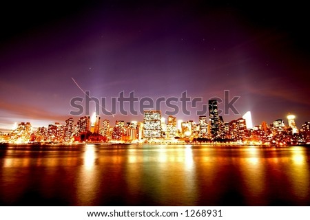 new york skyline at night. Night Skyline, New York
