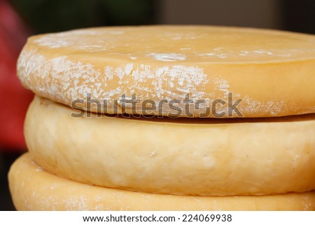 whole head of goat cheese closeup horizontal