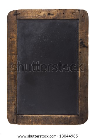 An old blank blackboard isolated on white An old blank blackboard isolated on white