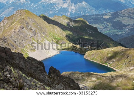 Picol Lake. The biggest lake in the Italian mountains situated at an altitude of 2000 meters on the sea-level