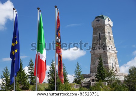 Italian war memorial for the first global war. Inside mortal remains of 17.000 soldiers