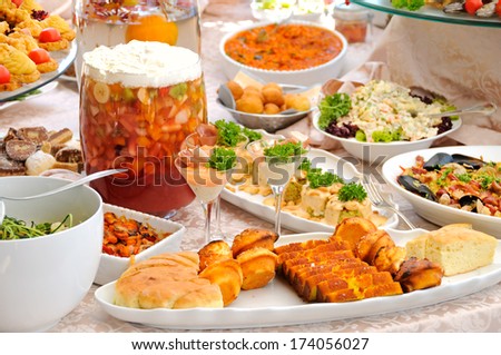 Table with variety of food