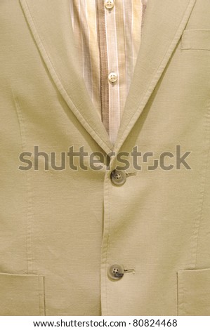 Detail of a suit without tie and a shirt, isolated