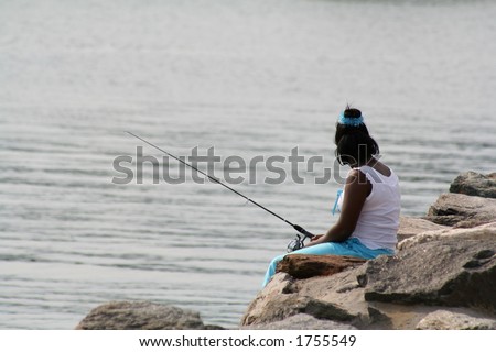 Little Girl Fishing During Summer Break