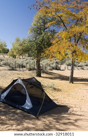 Campsite with Tent in the Utah Desert