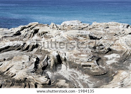 White Rock Formation In Front Of The Pacific Ocean, Sydney Australia