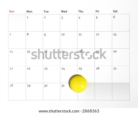Deadline - Small Yellow Magnet Laying On A  Monthly Business Calendar, Background