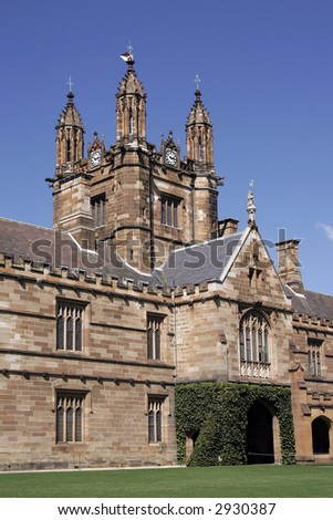 Old Brick Stone Building At Sydney University, Australia