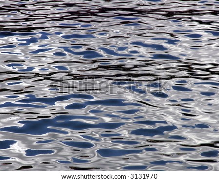 Blue Rippled Ocean Water Surface With Light Reflections