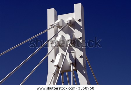 White Bridge Pylon, Steel Cables, Dark Blue Sky, Sydney, Australia