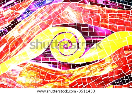 Colourful Mosaic Abstract Background Made Of Many Little Stones, Public Bench Surface