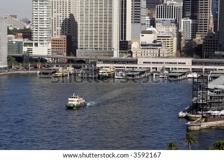 Office Buildings And Ferry Station At Circular Quay, Sydney Harbour, Australia
