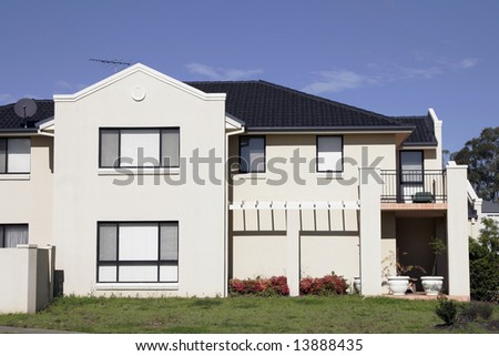 Modern Town House In A Sydney Suburb On A Summer Day, Australia